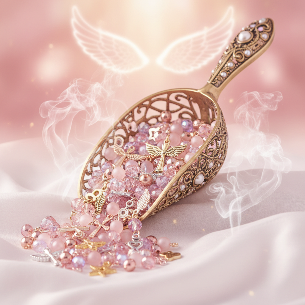 Pink Scoop of Beads and Charms
